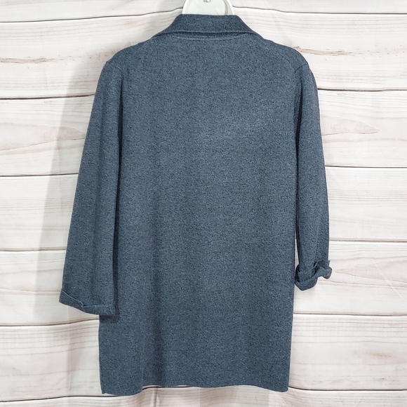 JCrew Sophie open front sweater blazer patch pockets heather charcoal S - Picture 5 of 11